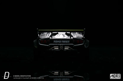 D Model Lamborghini Countach LB-Works Silver MDX 2026 DM077A 1/64 Diecast