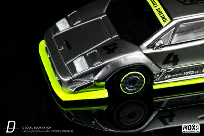 D Model Lamborghini Countach LB-Works Silver MDX 2026 DM077A 1/64 Diecast