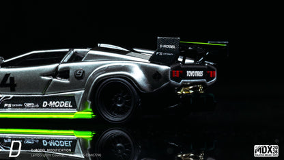 D Model Lamborghini Countach LB-Works Silver MDX 2026 DM077A 1/64 Diecast