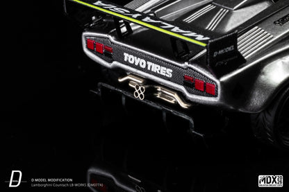 D Model Lamborghini Countach LB-Works Silver MDX 2026 DM077A 1/64 Diecast