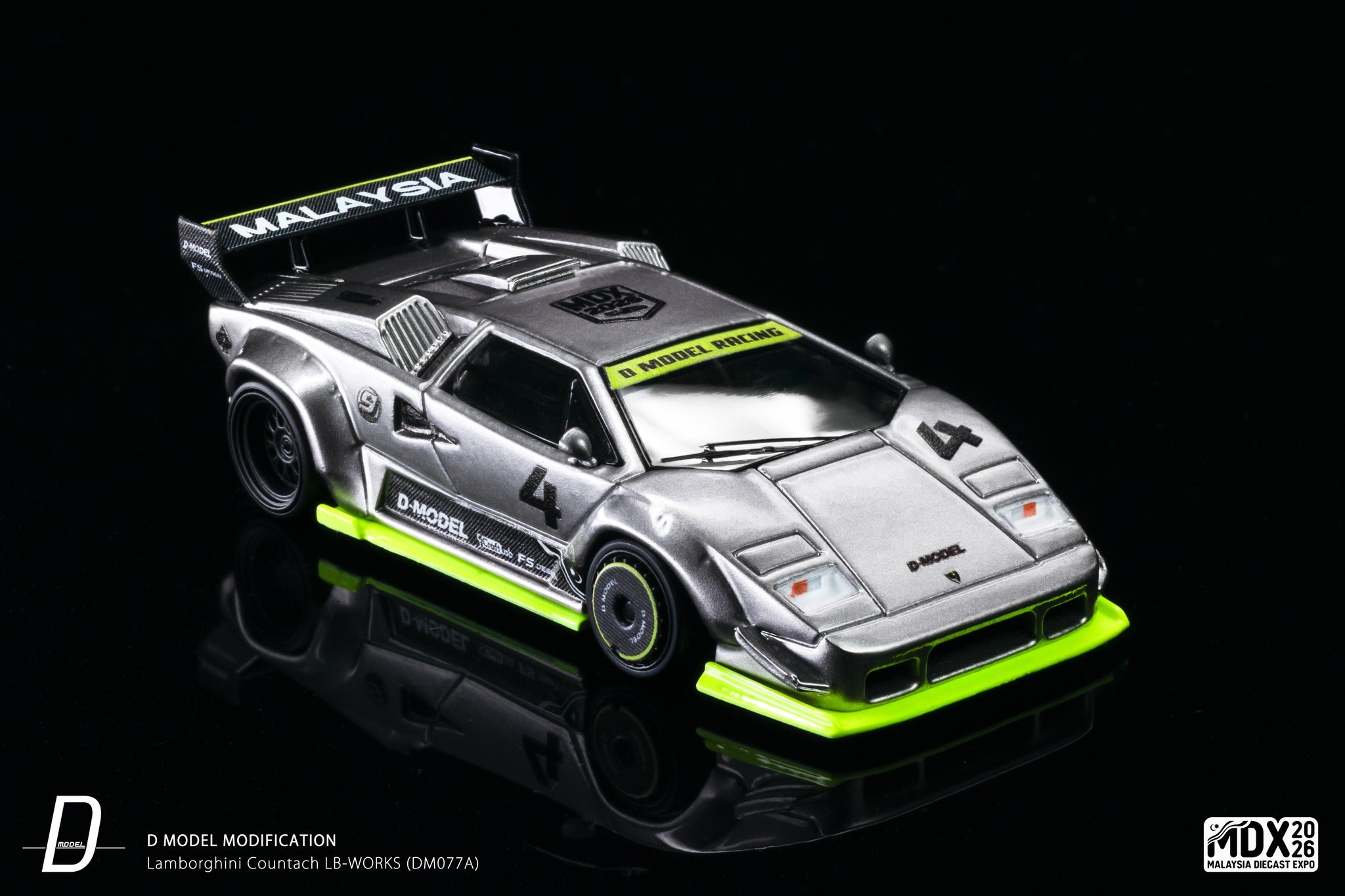 D Model Lamborghini Countach LB-Works Silver MDX 2026 DM077A 1/64