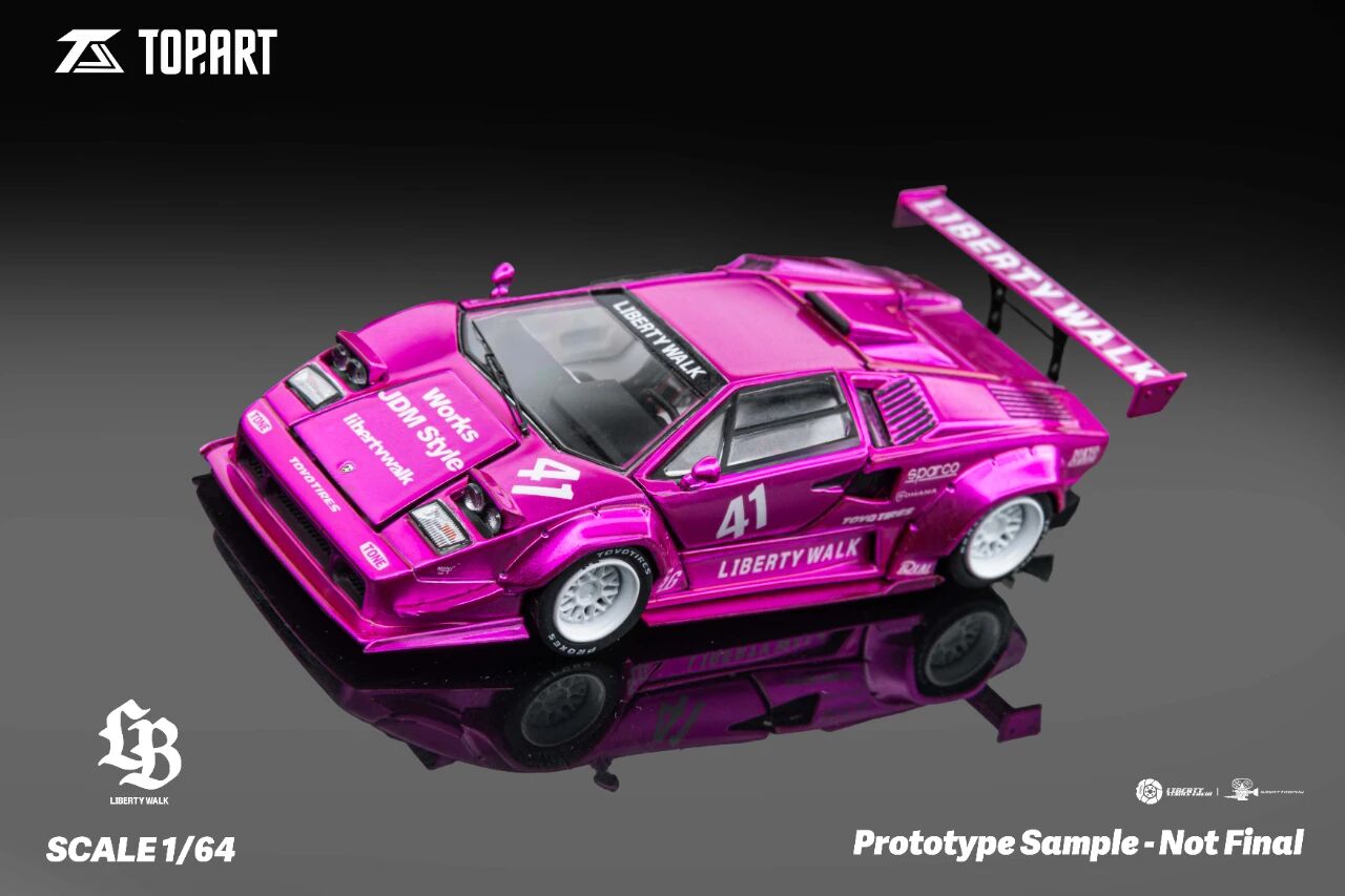 Top Art Lamborghini Countach LB Works Flash Pink Glamworks Exclusive APAxpo 2025 1/64 Diecast