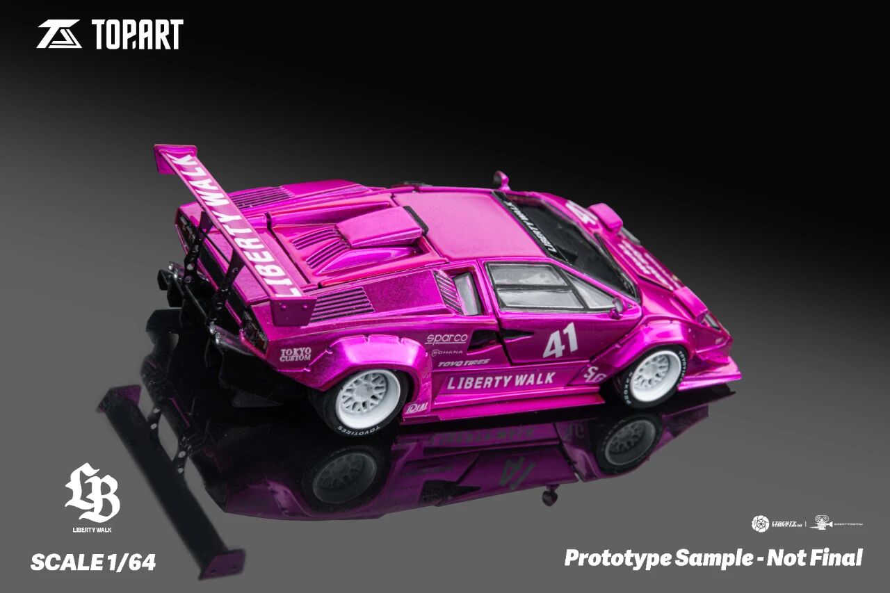 Top Art Lamborghini Countach LB Works Flash Pink Glamworks Exclusive APAxpo 2025 1/64 Diecast