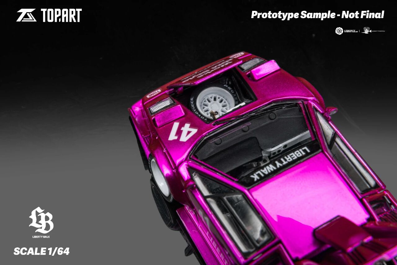 Top Art Lamborghini Countach LB Works Flash Pink Glamworks Exclusive APAxpo 2025 1/64 Diecast