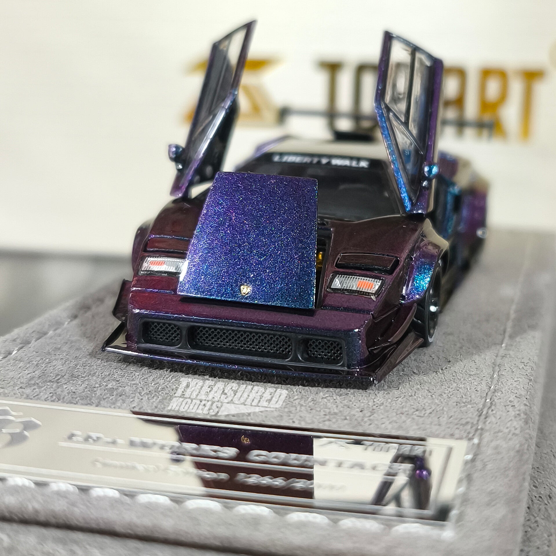 TopArt Lamborghini Countach LB Works Purple Chameleon 1/64 Diecast