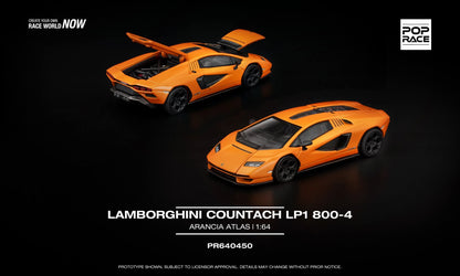 [Pre-Order] Pop Race Lamborghini Countach LPI 800-4 Arancia Atlas PR640450 1/64 Diecast