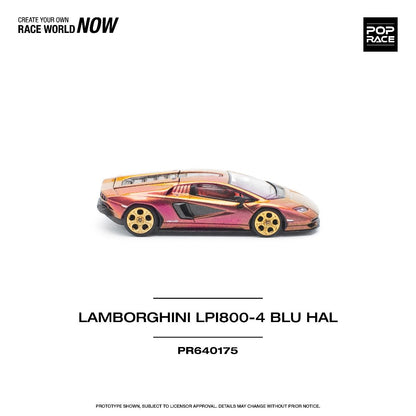 Pop Race Lamborghini Countach LPI 800-4 Blu Hal PR640175 1/64 Diecast