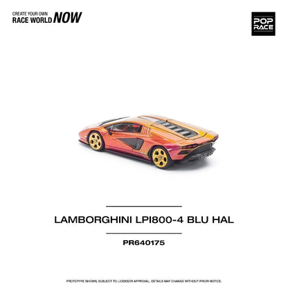 Pop Race Lamborghini Countach LPI 800-4 Blu Hal PR640175 1/64 Diecast