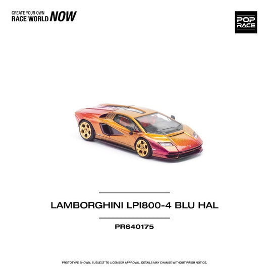 Pop Race Lamborghini Countach LPI 800-4 Blu Hal PR640175 1/64 Diecast