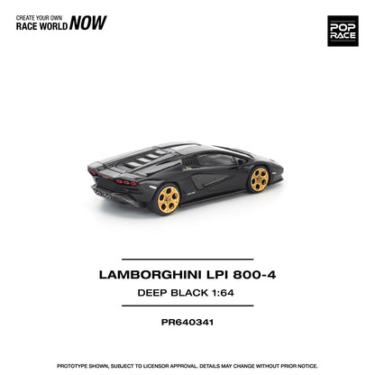 *Pre-Order* Pop Race Lamborghini Countach LPI 800-4 Deep Black PR640341 1/64 Die Cast