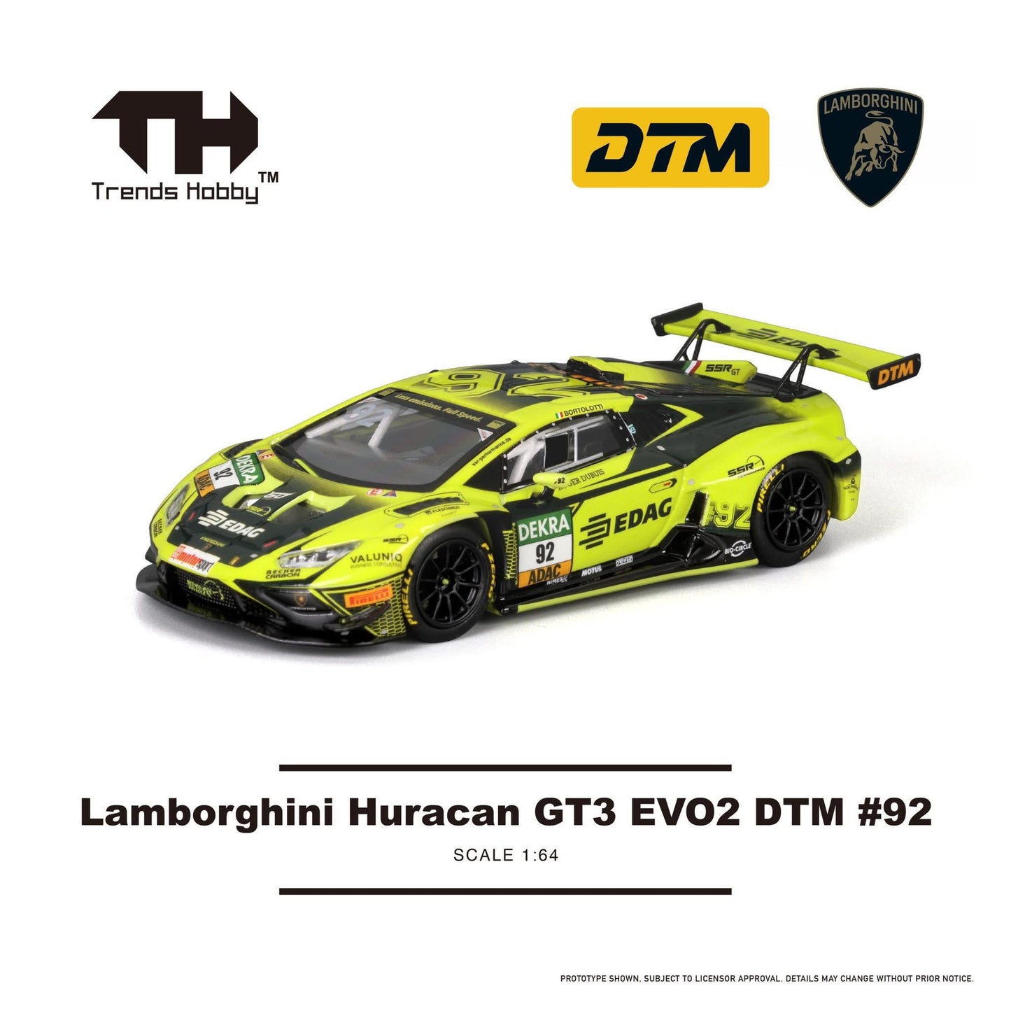[Pre-Order] Trends Hobby Lamborghini Huracan GT3 EVO2 DTM #92 241083A 1/64 Diecast