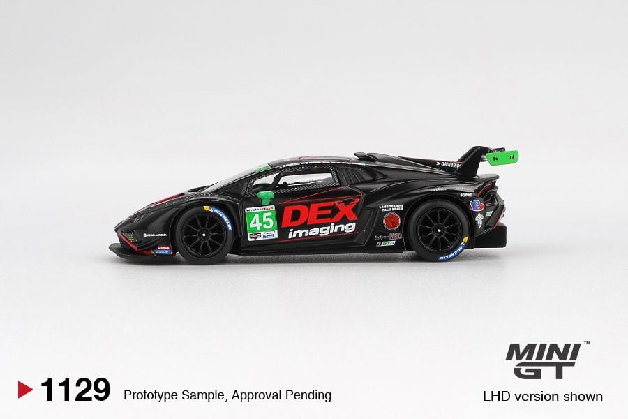 *Pre-Order* Mini GT Lamborghini Huracán GT3 EVO2 #45 No.45 DEX Imaging 2024 IMSA Daytona 24 Hrs Blister Packaging MGT01129 1/64 Diecast