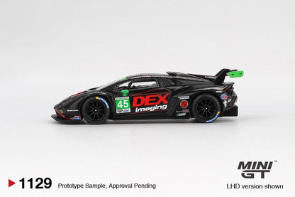 *Pre-Order* Mini GT Lamborghini Huracán GT3 EVO2 #45 No.45 DEX Imaging 2024 IMSA Daytona 24 Hrs Blister Packaging MGT01129 1/64 Diecast