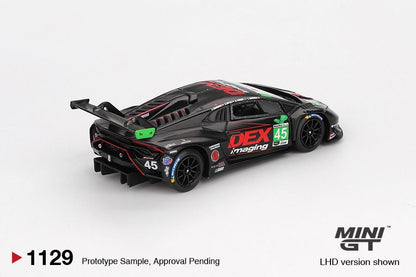 *Pre-Order* Mini GT Lamborghini Huracán GT3 EVO2 #45 No.45 DEX Imaging 2024 IMSA Daytona 24 Hrs Blister Packaging MGT01129 1/64 Diecast