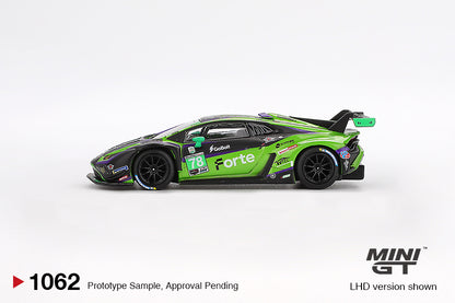 *Pre-Order* Mini GT Lamborghini Huracan GT3 EVO2 #78 Forte Racing 2024 IMSA Daytona 24 Hrs MGT01062 1/64 Die Cast