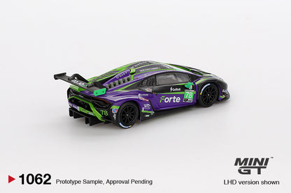 *Pre-Order* Mini GT Lamborghini Huracan GT3 EVO2 #78 Forte Racing 2024 IMSA Daytona 24 Hrs MGT01062 1/64 Die Cast