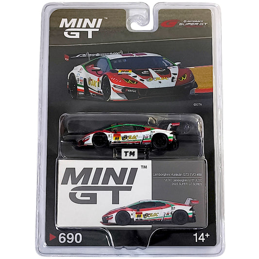 Mini GT Lamborghini Huracán GT3 EVO2 #88 JLOC Lamborghini GT3  JLOC  2023 SUPER GT SERIES Blister Packaging MGT00690-BL 1/64 Diecast