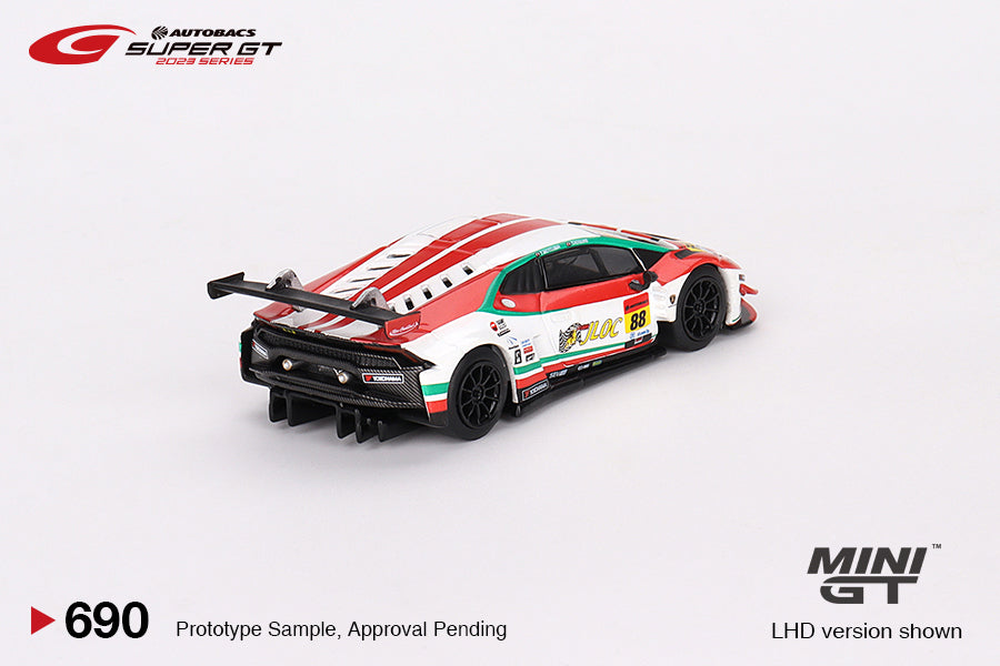 Mini GT Lamborghini Huracán GT3 EVO2 #88 JLOC Lamborghini GT3  JLOC  2023 SUPER GT SERIES Blister Packaging MGT00690-BL 1/64 Diecast