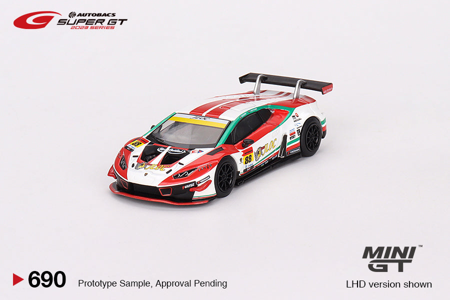 Mini GT Lamborghini Huracán GT3 EVO2 #88 JLOC Lamborghini GT3  JLOC  2023 SUPER GT SERIES Blister Packaging MGT00690-BL 1/64 Diecast