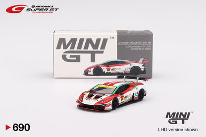 Mini GT Lamborghini Huracán GT3 EVO2 #88 JLOC Lamborghini GT3  JLOC  2023 SUPER GT SERIES Blister Packaging MGT00690-BL 1/64 Diecast
