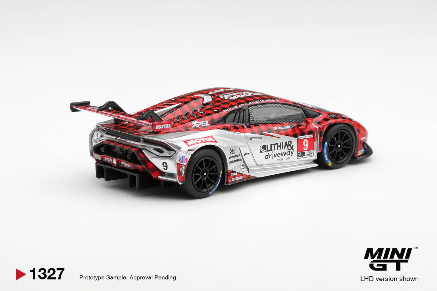[Pre-Order] Mini GT Lamborghini Huracan GT3 EVO2 #9 Pfaff Motorsports 2025 IMSA WeatherTech GTD Pro MGT01327 1/64 Diecast