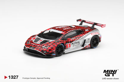[Pre-Order] Mini GT Lamborghini Huracan GT3 EVO2 #9 Pfaff Motorsports 2025 IMSA WeatherTech GTD Pro MGT01327 1/64 Diecast