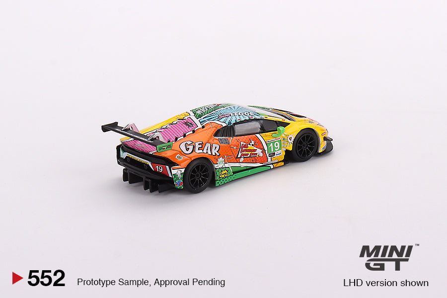 Mini GT Lamborghini Huracán GT3 EVO #19 GEAR Racing 2020 IMSA Daytona 24 Hrs Blister Packaging MGT00552 1/64 Diecast