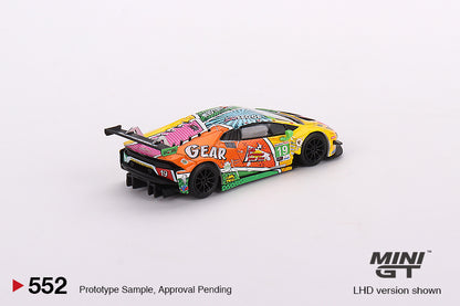Mini GT Lamborghini Huracán GT3 EVO #19 GEAR Racing 2020 IMSA Daytona 24 Hrs Blister Packaging MGT00552 1/64 Diecast