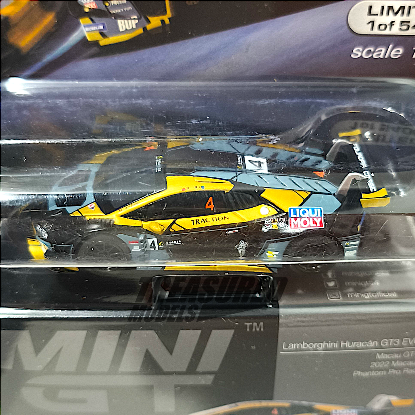 Mini GT Lamborghini Huracán GT3 EVO #4 2022 Macau GP Macau GT Cup 3rd Place Blister Packaging MGT00645 1/64 Diecast