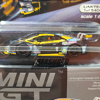 Mini GT Lamborghini Huracán GT3 EVO #4 2022 Macau GP Macau GT Cup 3rd Place Blister Packaging MGT00645 1/64 Diecast