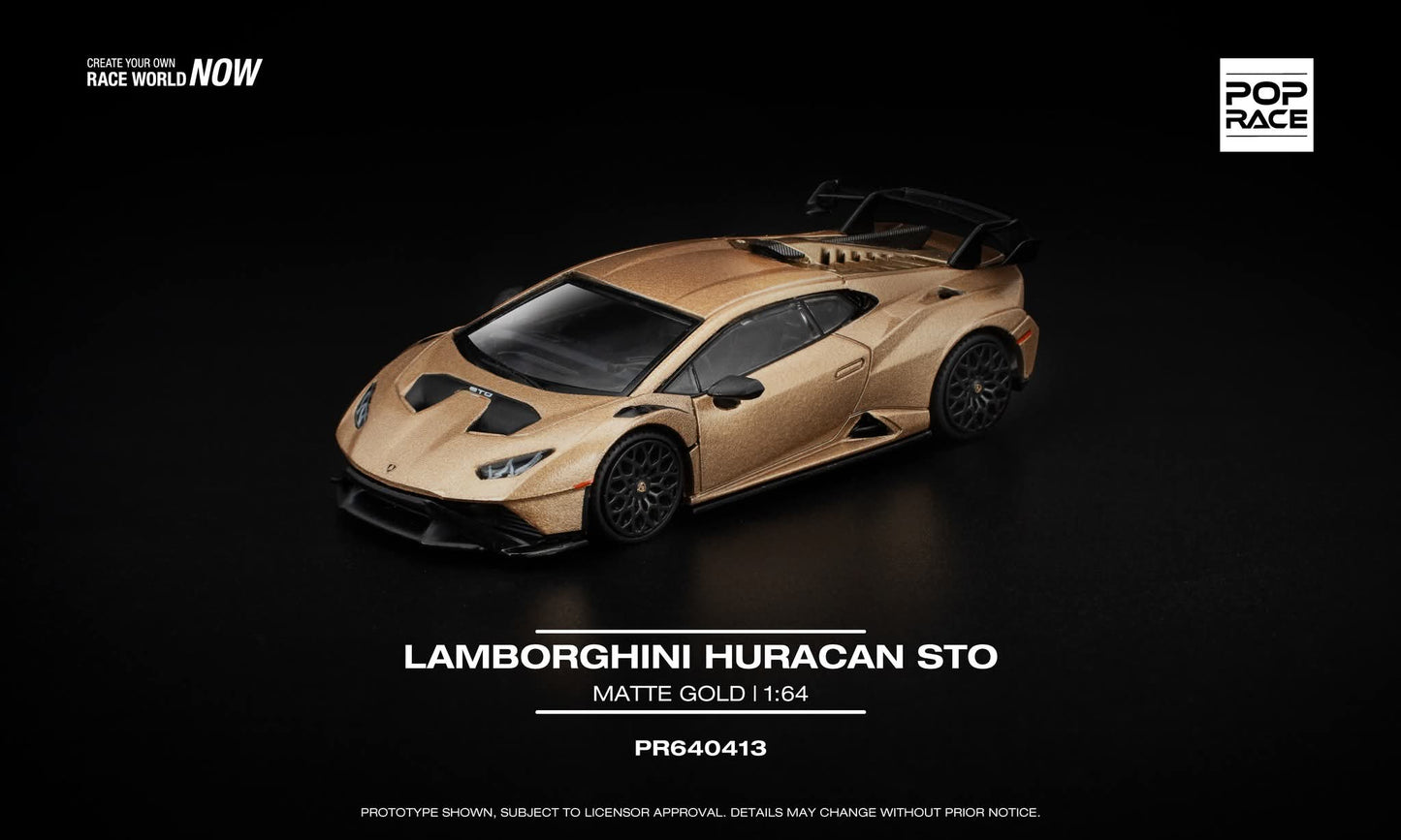 *Pre-Order* Pop Race Lamborghini Huracan STO Matte Gold PR640413 1/64 Diecast
