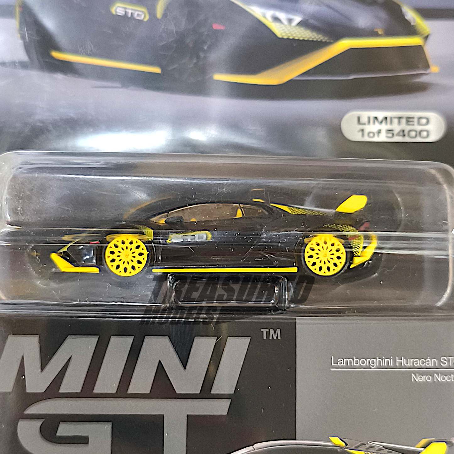 Mini GT CHASE Lamborghini Huracán STO Nero Noctis Blister Packaging MGT00638 1/64 Diecast