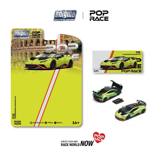 [Pre-Order] Pop Race Lamborghini Huracan STO Verde Citrea PRE031 1/64 Diecast