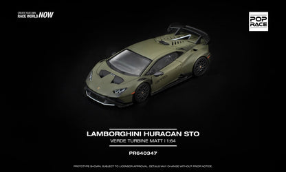 [Pre-Order] Pop Race Lamborghini Huracan STO Verde Turbine Matt PR640347 1/64 Diecast