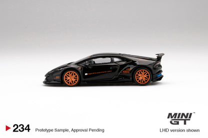 Mini GT Lamborghini Huracan Ver. 1 Black LB Works Blister Packaging LBWK Card MGT00234 1/64 Diecast