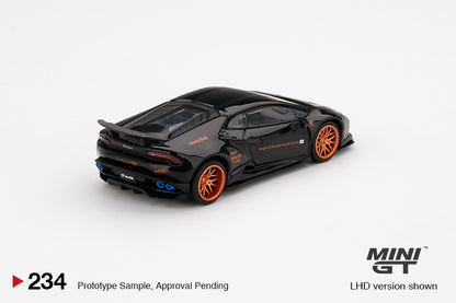 Mini GT Lamborghini Huracan Ver. 1 Black LB Works Blister Packaging LBWK Card MGT00234 1/64 Diecast