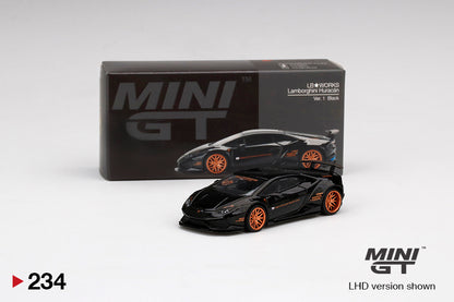 Mini GT Lamborghini Huracan Ver. 1 Black LB Works Blister Packaging LBWK Card MGT00234 1/64 Diecast