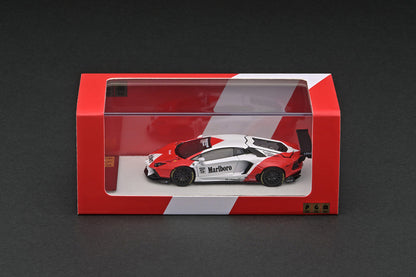 PGM Lamborghini LB Aventador LP700 White Red PGM-640405 1/64 Diecast