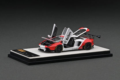PGM Lamborghini LB Aventador LP700 White Red PGM-640405 1/64 Diecast