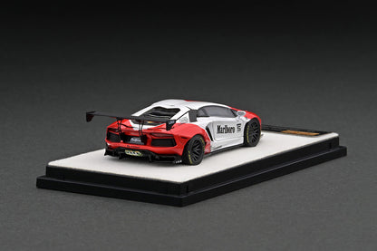 PGM Lamborghini LB Aventador LP700 White Red PGM-640405 1/64 Diecast