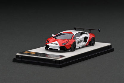 PGM Lamborghini LB Aventador LP700 White Red PGM-640405 1/64 Diecast