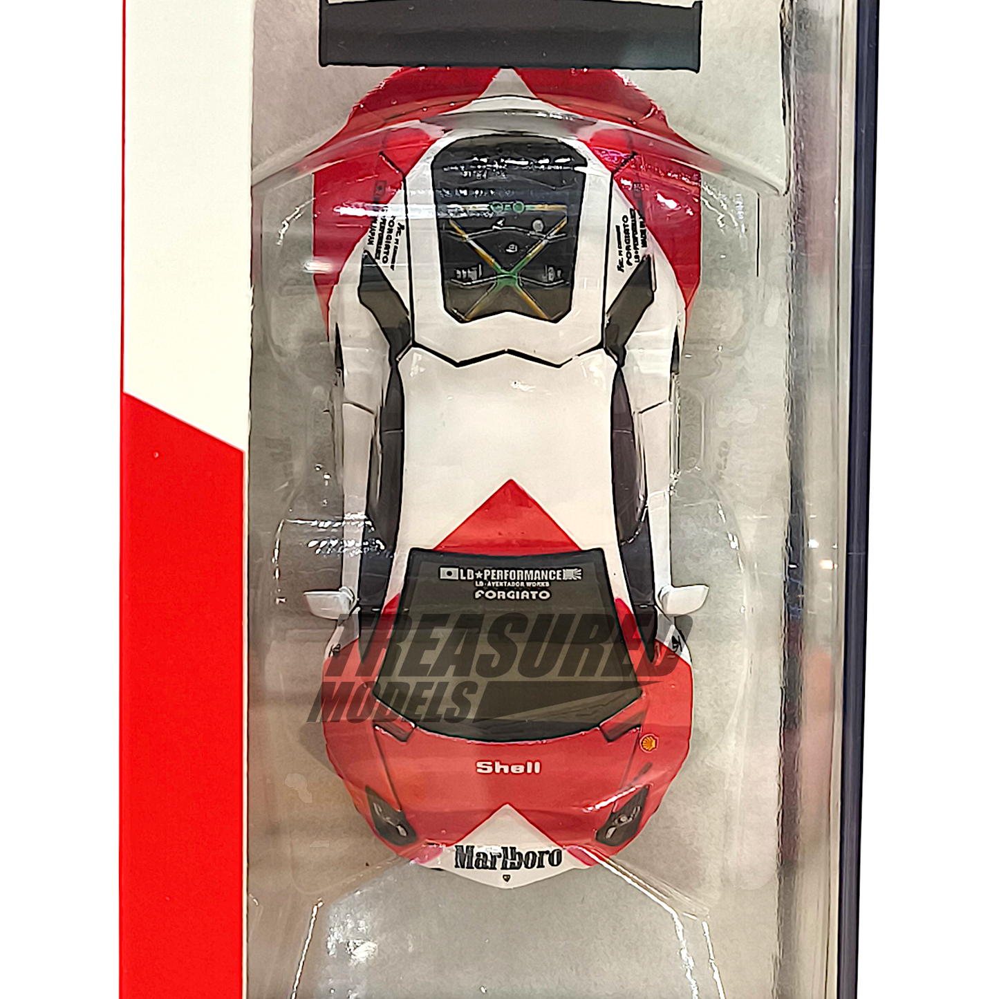 PGM Lamborghini LB Aventador LP700 White Red PGM-640405 1/64 Diecast