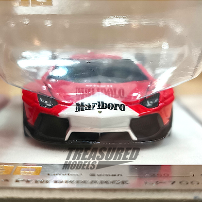 PGM Lamborghini LB Aventador LP700 White Red PGM-640405 1/64 Diecast
