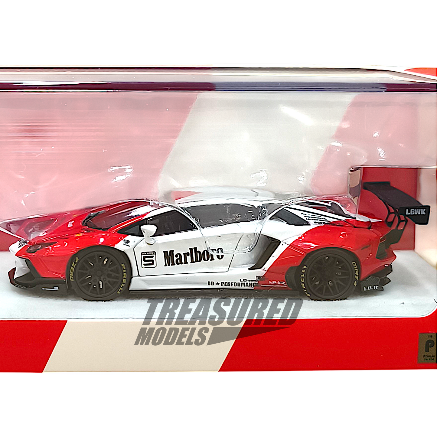 PGM Lamborghini LB Aventador LP700 White Red PGM-640405 1/64 Diecast