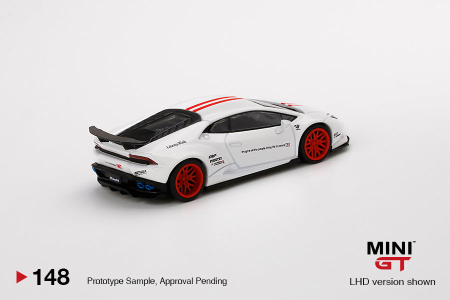 Mini GT Lamborghini LB★WORKS Huracán ver. 1 White w Red Stripe MGT00148 1/64 Die Cast