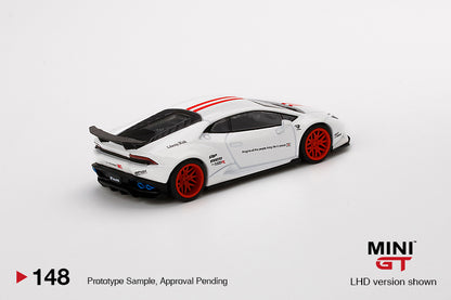 Mini GT Lamborghini LB★WORKS Huracán ver. 1 White w Red Stripe MGT00148 1/64 Die Cast