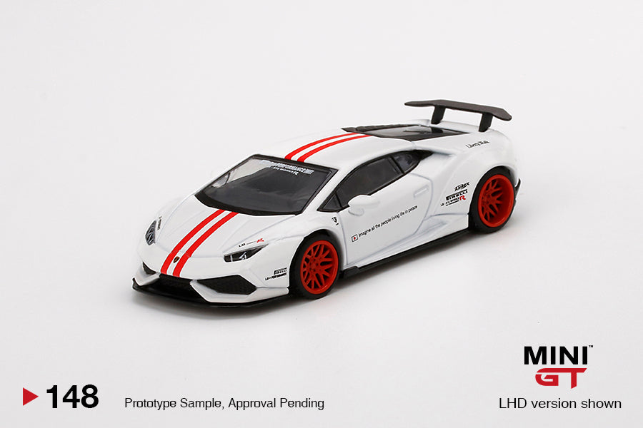 Mini GT Lamborghini LB★WORKS Huracán ver. 1 White w Red Stripe MGT00148 1/64 Die Cast