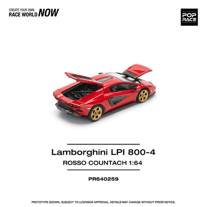 Pop Race Lamborghini LPI 800-4 Rosso Countach PR640259 1/64 Diecast