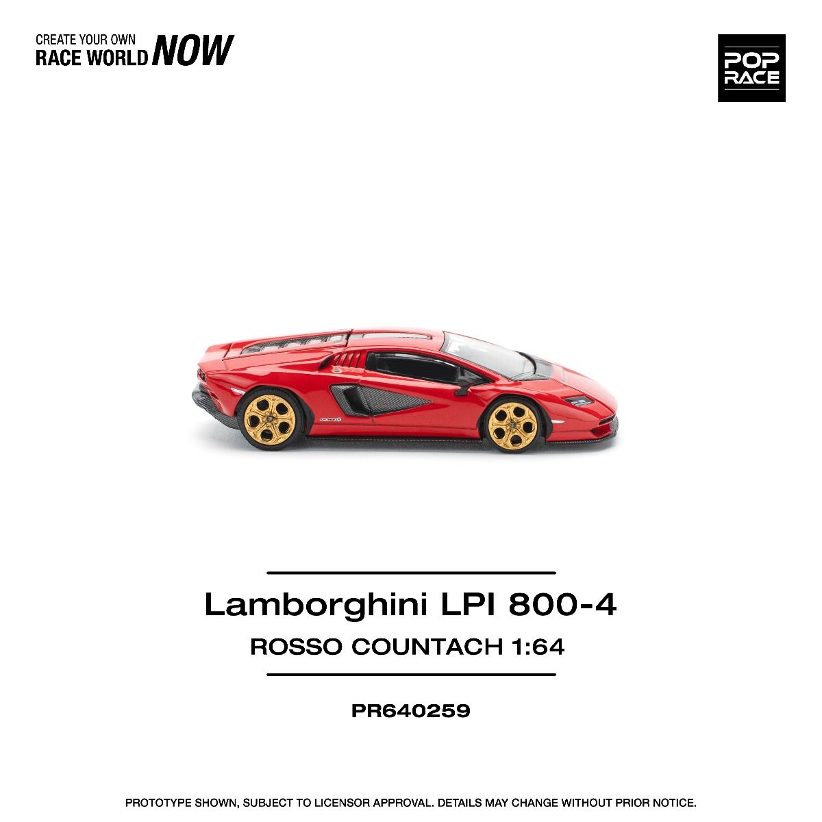 Pop Race Lamborghini LPI 800-4 Rosso Countach PR640259 1/64 Diecast