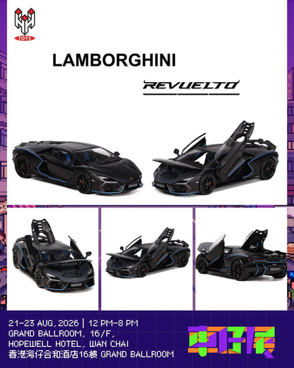 [HK ToyCar] Hung Hing Lamborghini Revuelto Black Hong Kong Toy Car Salon 2026 1/64 Diecast